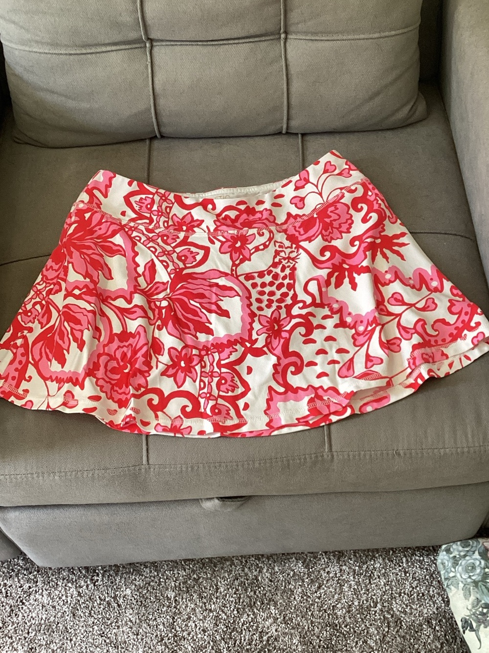 Lilly Pulitzer White Skort with Pink Floral Luxletic by Lilly Pulitzer